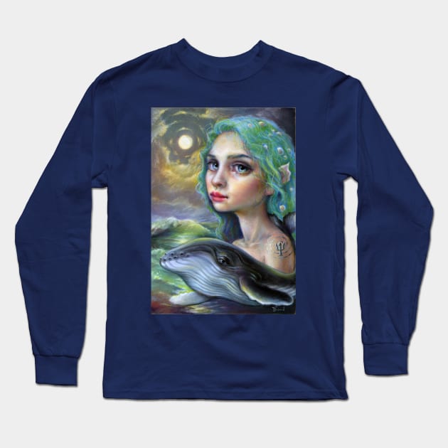 Whale Guardian Long Sleeve T-Shirt by TanyaBondArt